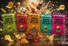 Cinematic video showcasing all five Graze kettle-cooked potato chip flavors with real ingredients including sea salt, barbeque seasoning, pickles, cheese, onions, and vinegar, cooked in 100% grass-fed beef tallow with no seed oils.

